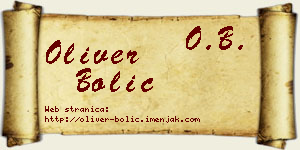 Oliver Bolić vizit kartica